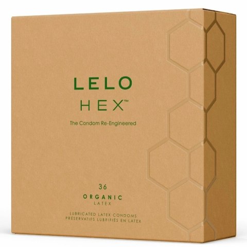 LELO HEX Organic prezerwatywy 36 szt. lateks organiczny, struktura HEX