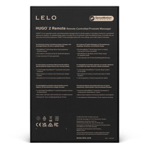 LELO Hugo 2 Remote zielony - masażer zdalny, silikonowy, wydłużona bateria