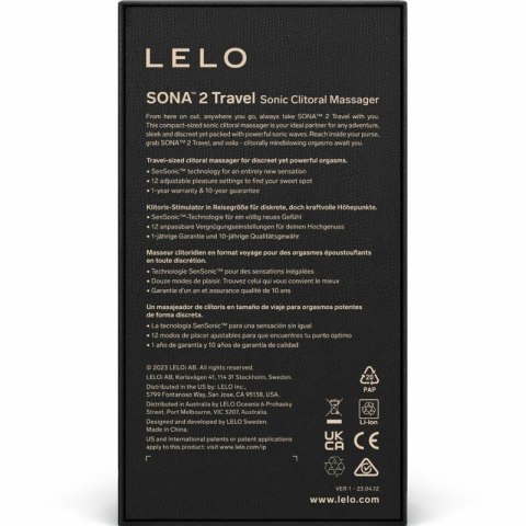 LELO SONA 2 Travel Pink - kompaktowy model soniczny podrożny