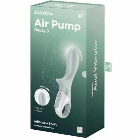 Satisfyer Air Pump Booty 3 szarozielony - anatomiczny model z funkcją powiększania