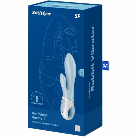Satisfyer Air Pump Bunny 1 - niebieska maszyna intymna z funkcją nadmuchu