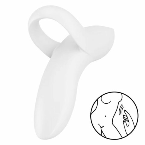 Satisfyer Bold Lover Finger - wibrator palcowy biały, 12 trybow, IPX7