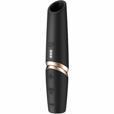 Satisfyer Perfect Kiss Wave - stymulator falowy czarno-złoty, wodoodporny
