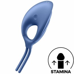 Satisfyer Swordsman Niebieski - Pierścień wibrujący z regulacją i silikonem medycznym