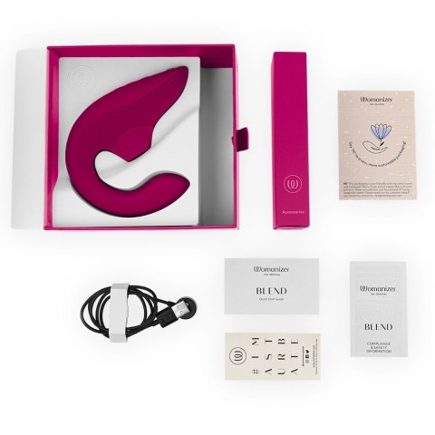 Womanizer Blend Rabbit - stymulator powietrzny i wibracyjny, żywy roż