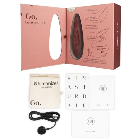 Womanizer Classic 2 Bordeaux - stymulator bezdotykowy, 10 poziomow, IPX7