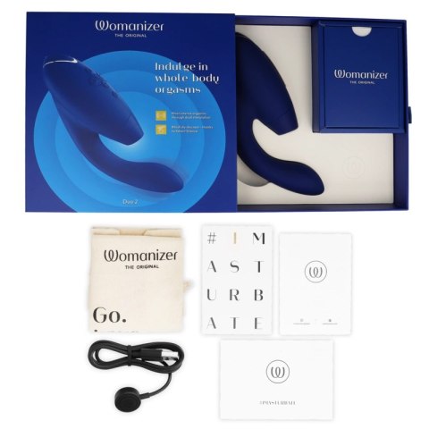 Womanizer Duo 2 Blue - Innowacyjny model z technologią powietrzną, silikonowy