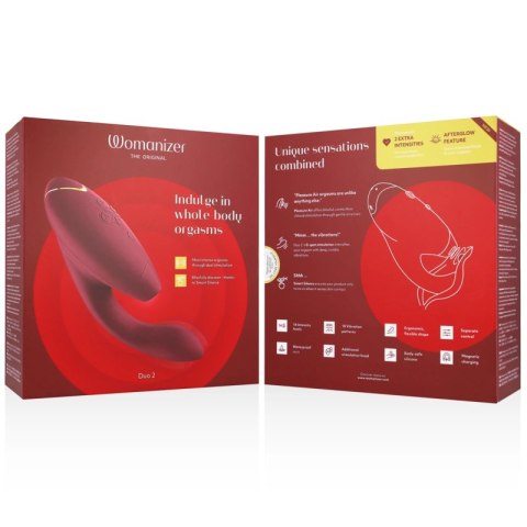Womanizer Duo 2 Bordeaux - Zaawansowany Stymulator Powietrzno-Wibracyjny IPX7
