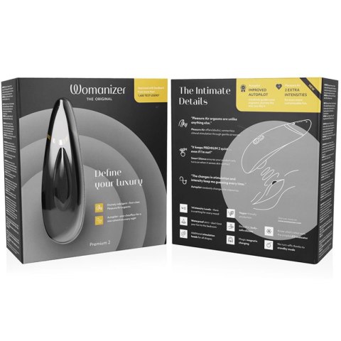 Womanizer Premium 2 Czarny - Intuicyjny Stymulator Powietrzny, 14 Trybow