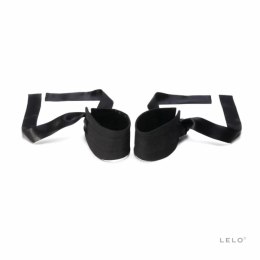 LELO Etherea Silk Cuffs luksusowe kajdanki jedwabne czarne 150cm