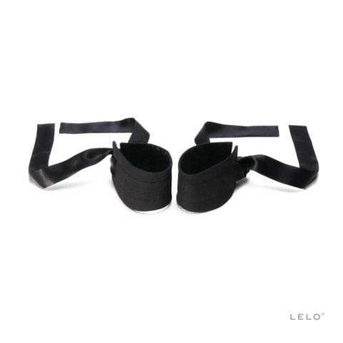 LELO Etherea Silk Cuffs luksusowe kajdanki jedwabne czarne 150cm