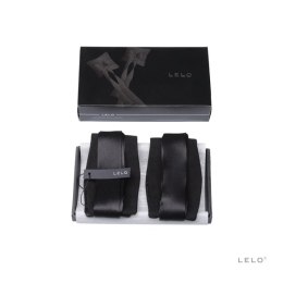 LELO Etherea Silk Cuffs luksusowe kajdanki jedwabne czarne 150cm