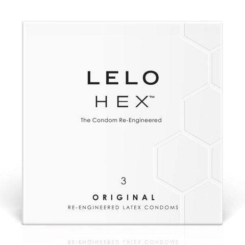 LELO HEX Original 3 szt. - precyzyjne prezerwatywy hexagonalne, 54 mm