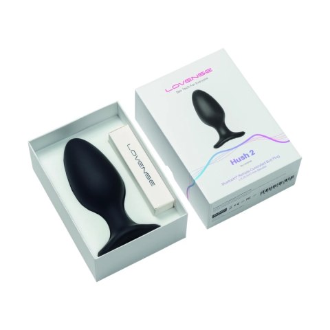 Lovense Hush 2 L 57 mm - zdalna wibrująca zatyczka, Bluetooth, czarna