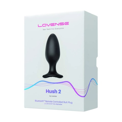 Lovense Hush 2 L 57 mm - zdalna wibrująca zatyczka, Bluetooth, czarna