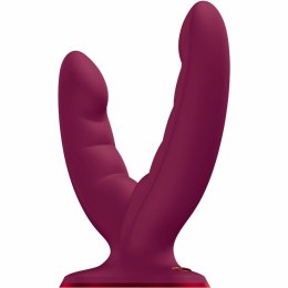 Fun Factory Ryde Double Wine Red - podwojny model silikonowy z przyssawką