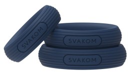 SVAKOM Triooo Dark Blue - zestaw 3 elastycznych pierścieni silikonowych