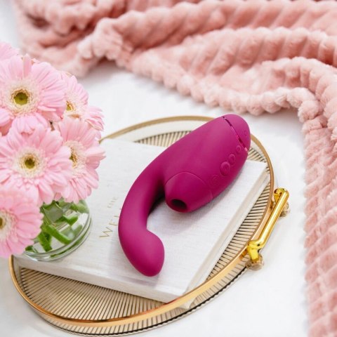 Womanizer Duo Next Intymna Maszyna 3D Air, podwojna, ciemnorożowa