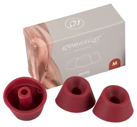 Womanizer Heads Duo Bordeaux M - zapasowe nakładki silikonowe 3 sztuki