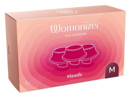 Womanizer W-Heads 3x Bordeaux M - Zestaw wymiennych głowic silikonowych