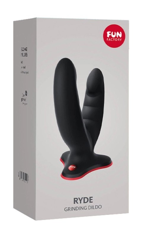 Fun Factory Ryde Black - Elastyczny model podwojny z przyssawką 12,3/10 cm