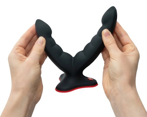 Fun Factory Ryde Black - Elastyczny model podwojny z przyssawką 12,3/10 cm