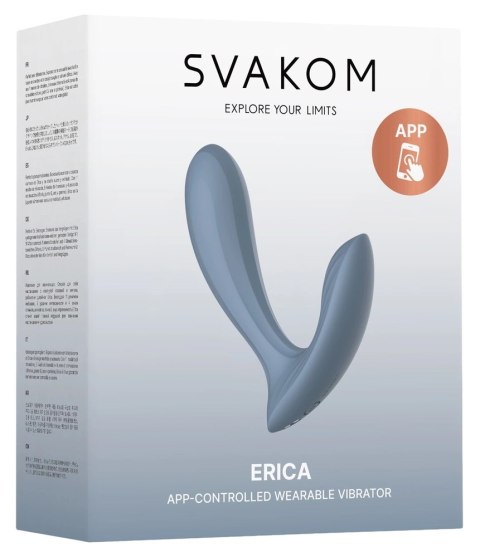 Svakom Erica - niebieska maszyna intymna do noszenia, Bluetooth, 11 trybow