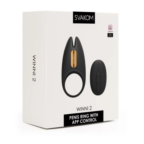 Svakom Winni 2 silikonowy pierścień intymny, Bluetooth, czarny