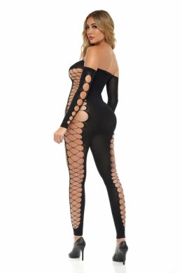 DIAMOND DRIPPIN Bodystocking Black OS - siateczkowy model bez ramiączek