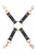 GP PREMIUM Hog Tie Set Black - zestaw do wiązania z ekoskory, złote detale