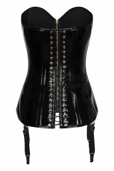 GUILTY PLEASURE Black Amber Corset XL z odpinanymi ramiączkami