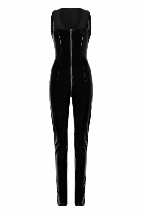 GUILTY PLEASURE Lusty Lines Catsuit czarny XXL z zamkiem Datex