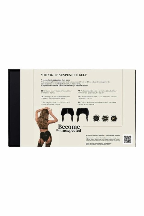 GUILTY PLEASURE Midnight Suspender Belt czarny S z zamkiem Datex