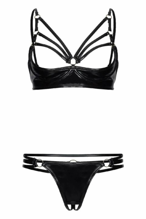 GUILTY PLEASURE Nocturne Night Set Black S - Komplet Datex z paskami
