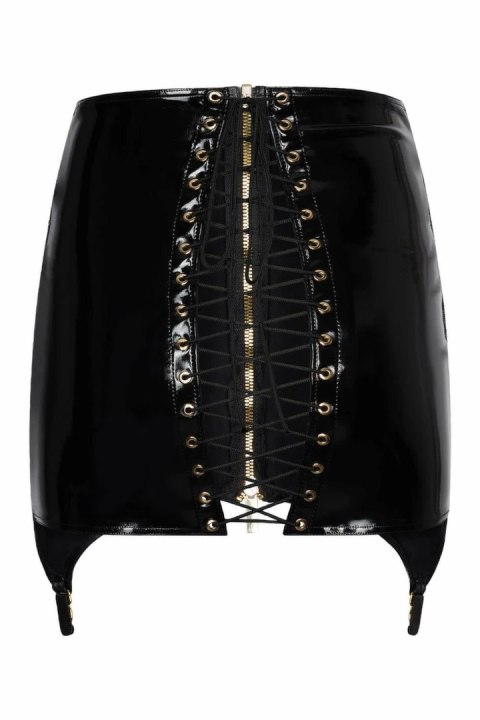 GUILTY PLEASURE Shadow Shine Skirt czarna złoty zamek XXL