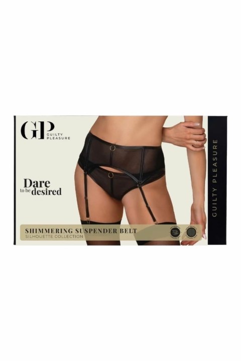 GUILTY PLEASURE Shimmering Suspender Belt S/M wysoki stan, połyskujący
