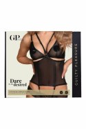 Guilty Pleasure Contour Corset Body L/XL - model z siateczką i złotymi detalami