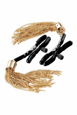 Guilty Pleasure Draped Desire Clamps z ozdobnymi złotymi frędzlami