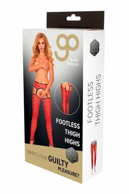 Guilty Pleasure GP Printed Footless Thigh Highs L czerwono-czarne elastyczne