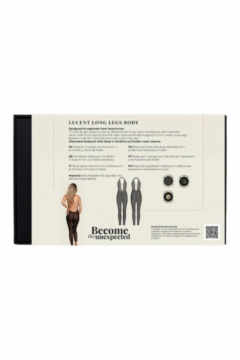 Guilty Pleasure Lucent Long Legs Body L/XL czarny z ozdobnym pierścieniem
