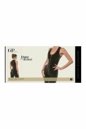 Guilty Pleasure Lusty Lines Catsuit Black XL - Datex, złoty zamek, bez rękawow