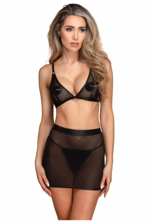 Guilty Pleasure Mini Mesh Skirt S/M czarna siateczkowa spodniczka