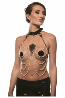 Guilty Pleasure Pearl Pleasure Collar - naszyjnik z perłami i złotymi akcentami