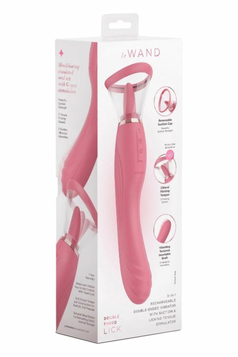 Le Wand Lick 3-1 Double Ended Vibe z funkcją języka, silikon, IPX6