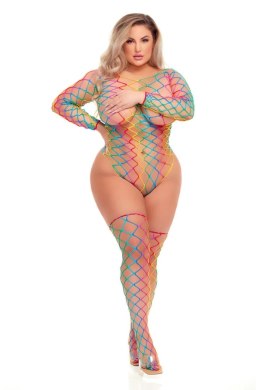 Pink Lipstick Taste The Rainbow Teddy & Thong komplet kolorowy QS