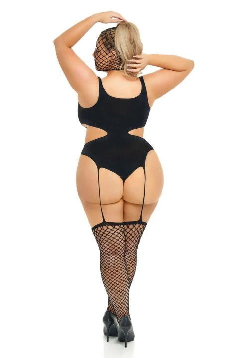 SIN N CHILL Bodystocking z maską czarny QS - elastyczna siateczka
