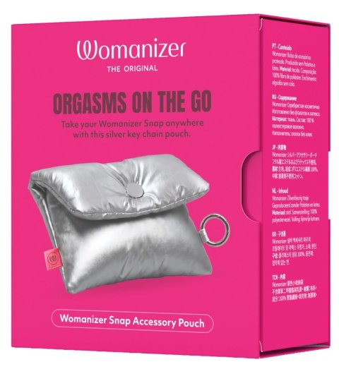 Womanizer Snap Pouch Silver - etui podrożne, srebrne, 11,5x9,5 cm