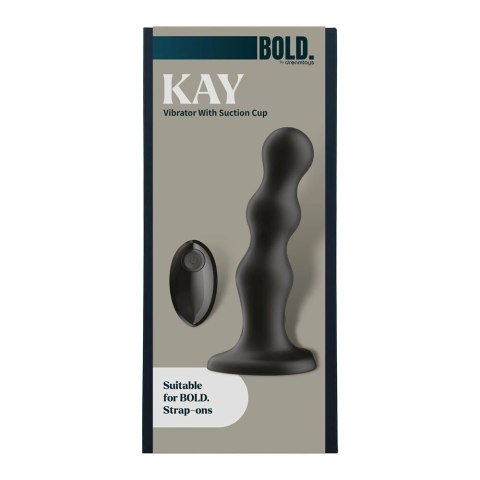 BOLD Kay - wibrujący model z koralikami i przyssawką, pilot, silikon