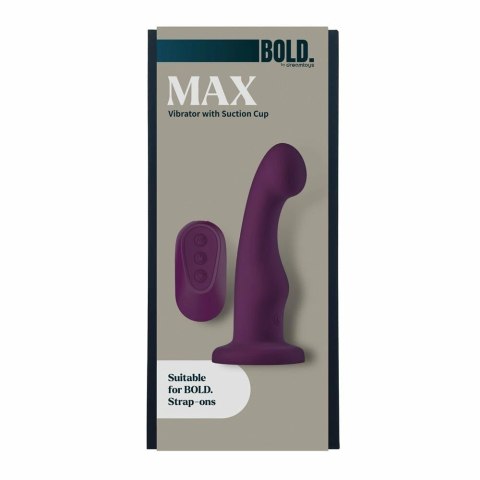 BOLD. MAX wibrator z pilotem, przyssawką i funkcją ładowania USB 15,3 cm