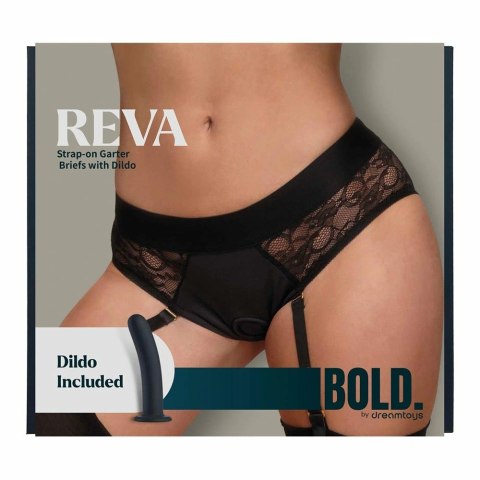 BOLD. REVA Strap-On Garter Brief XXL z silikonowym elementem 15,5 cm